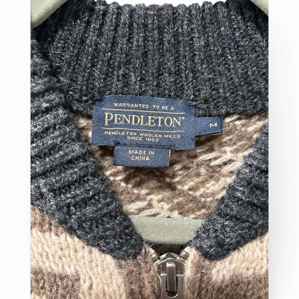 Pendleton Women’s Graphic Shetland Collection Wool Zip Cardigan Medium - Picture 3 of 6